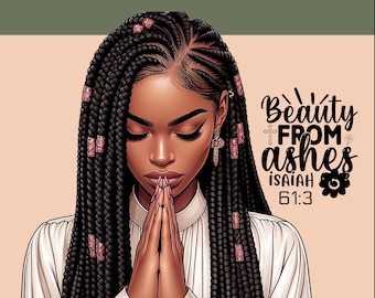 Praying Woman Clipart: Christian PNG Graphic Design (Digital Download)