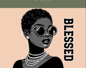 Black Woman Blessed PNG: Afro Christian Clipart (Digital Download)