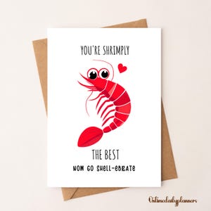 Cartão de aniversário engraçado para amigo, cartão de aniversário para imprimir para melhor amigo, cartão náutico para amantes de camarão, feliz aniversário