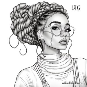Afro Design, Black Girl Clipart, Digital Planner Wall Art, African American Clipart, Black History Sublimation Design Black Women Art