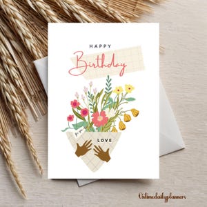 Floral Printable Birthday Card | Birthday Card Printable | Digital Birthday Cards | Printable Happy Birthday Cards | Birthday Card Digital