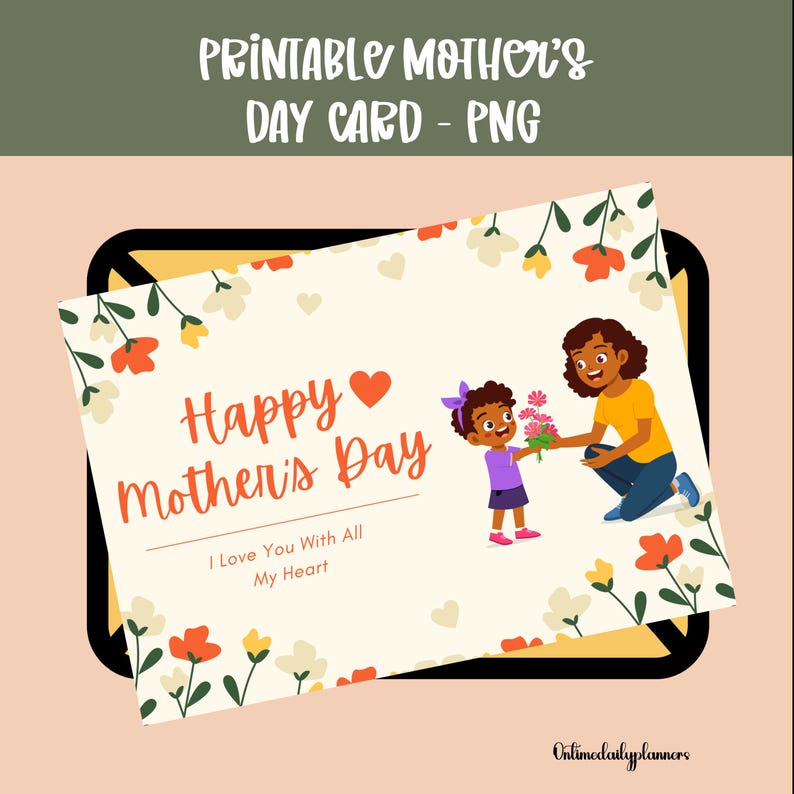 Printable Mother's Day Card for African American Women, Printable ...