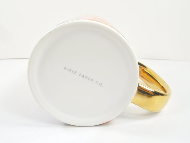 Anthropologie Rifle Paper Co. Marguerite Porcelain Floral Coffee Mug Colorful Multicolor Assorted Flowers Gold Metallic Handle And Trim image 13