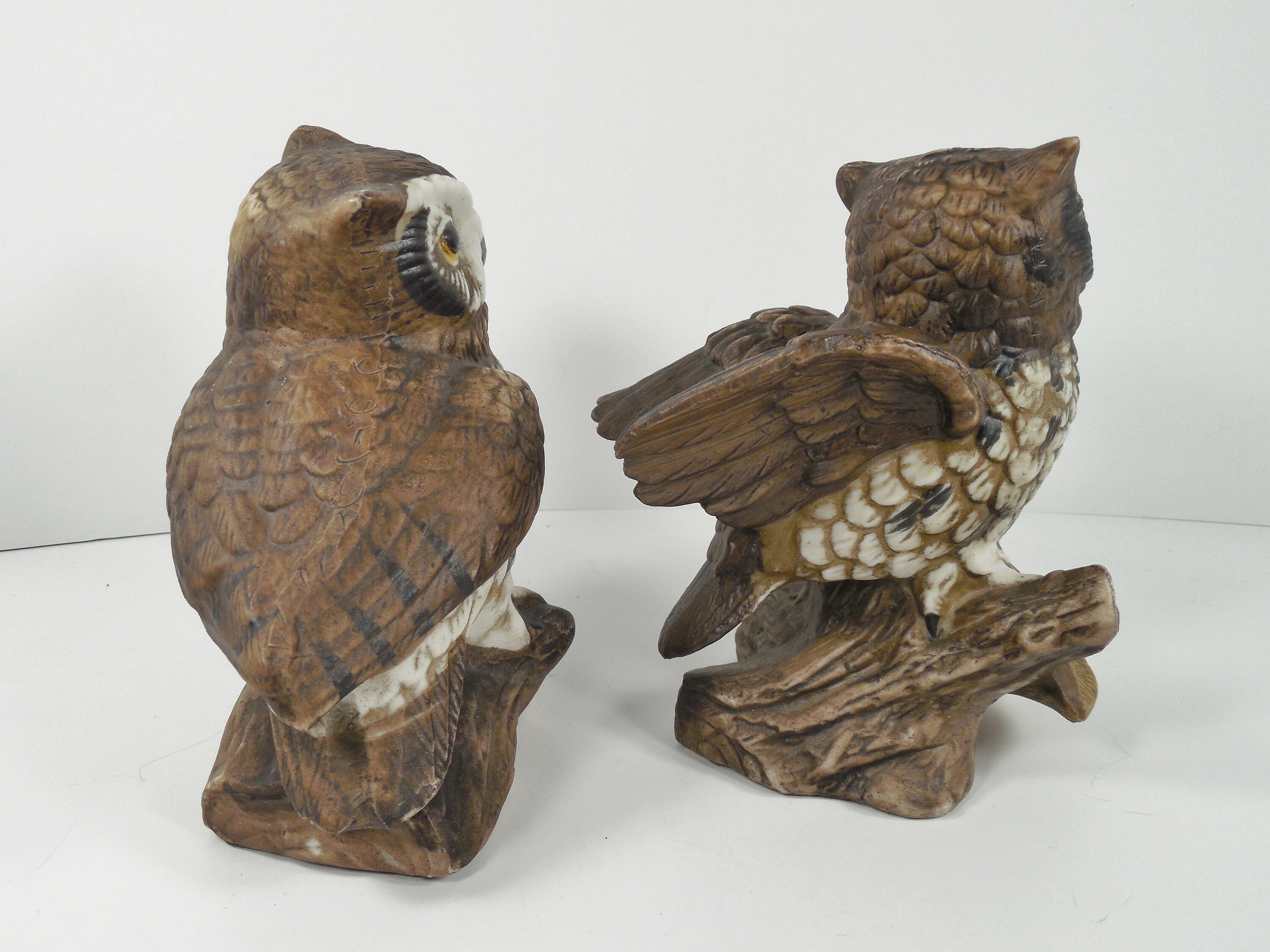 Great Horned Owl Figurine Owl Pair Owl Couple Owl Family Baby Owls Owl ...