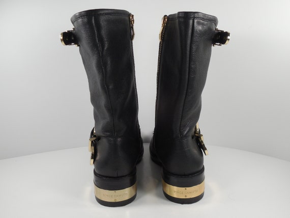 Vince Camuto Winchell Moto Mid Calf Black Leather… - image 7