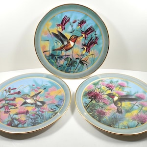 Cynthie Fisher Moments In The Garden 1995 Hummingbird 1st 2nd 3rd Issues Collector's Plate Ruby Treasures Shimmering Splendor Radiant Gems