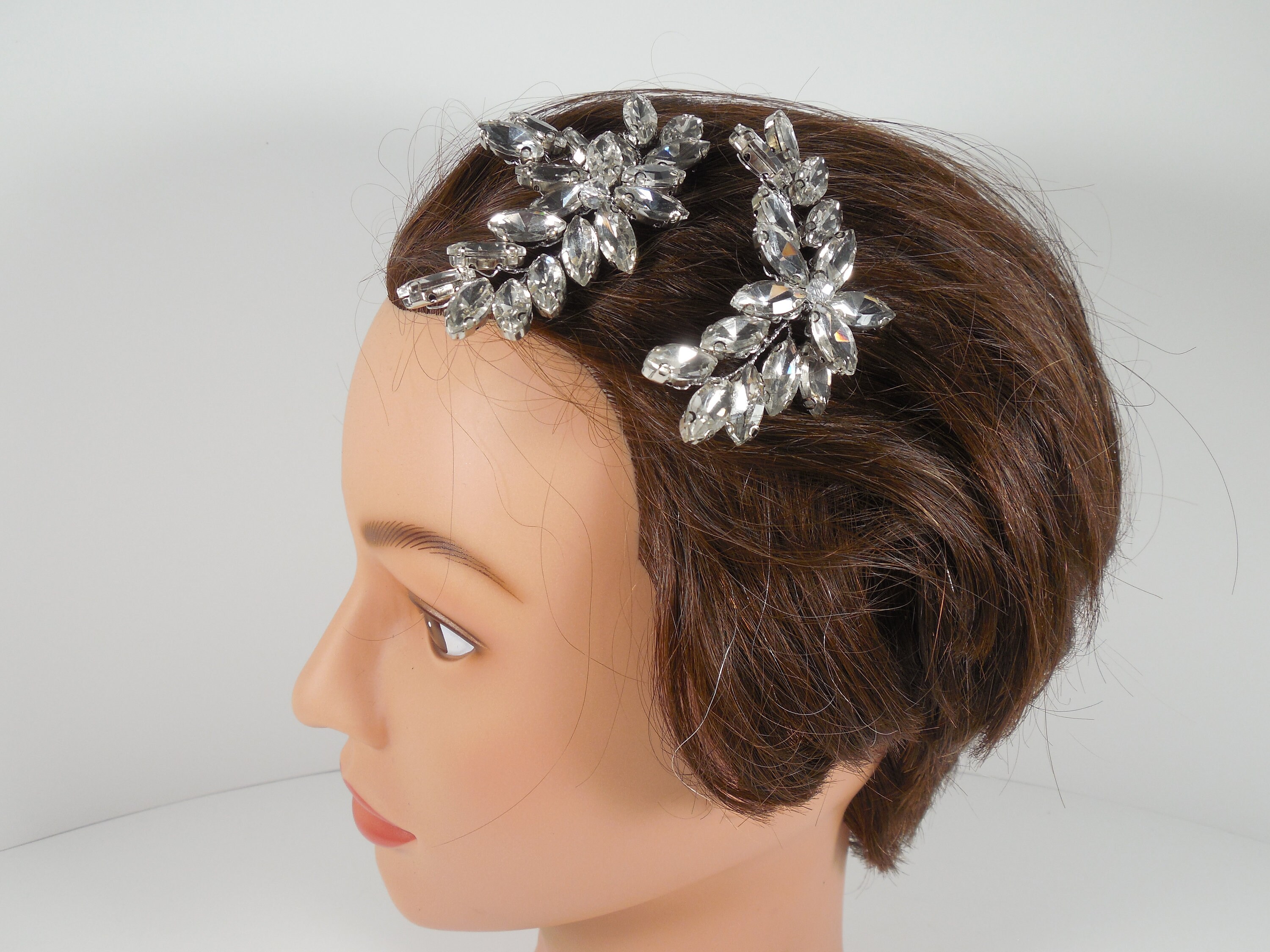 Sparkling Marquise Rhinestone Hair Barrette - 2.9\