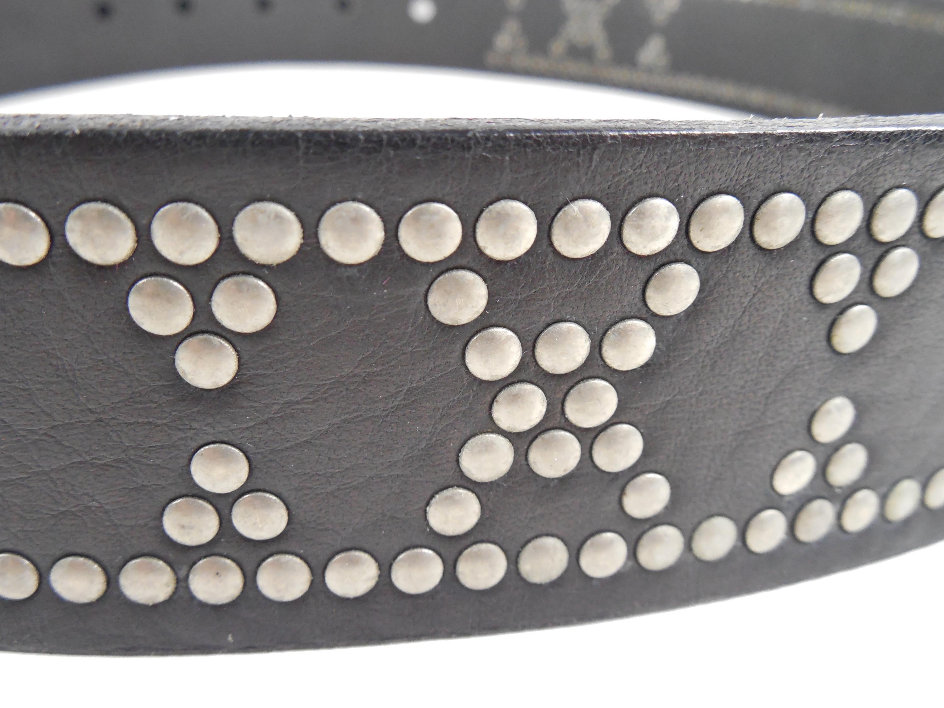 FOSSIL Grey Silver Studded Belt! Black & Grey Pyramid Stud Belt | Hot Topic main image 3