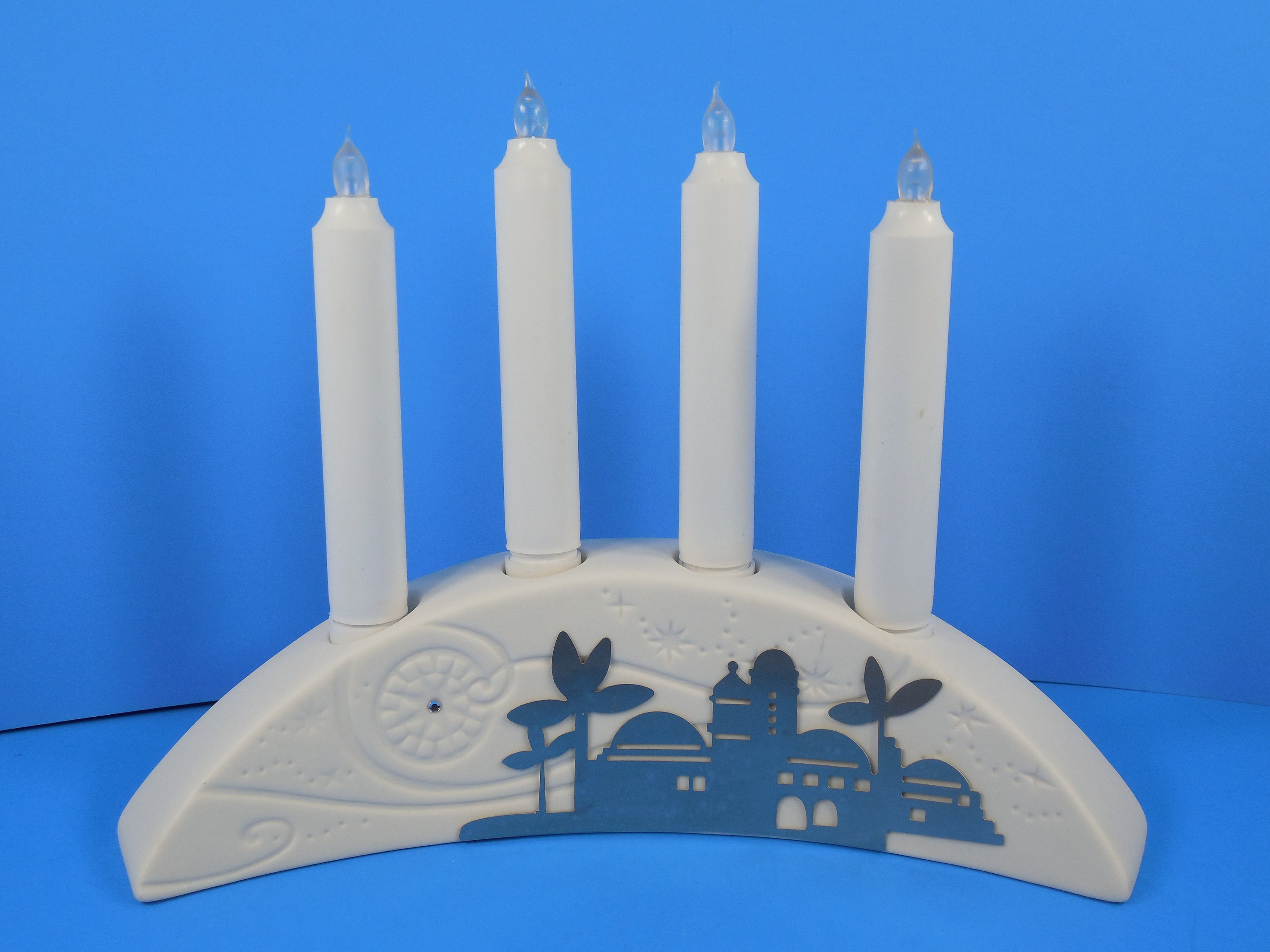 Advent Nativity Candle Holder By Hallmark Embossed White Etsy