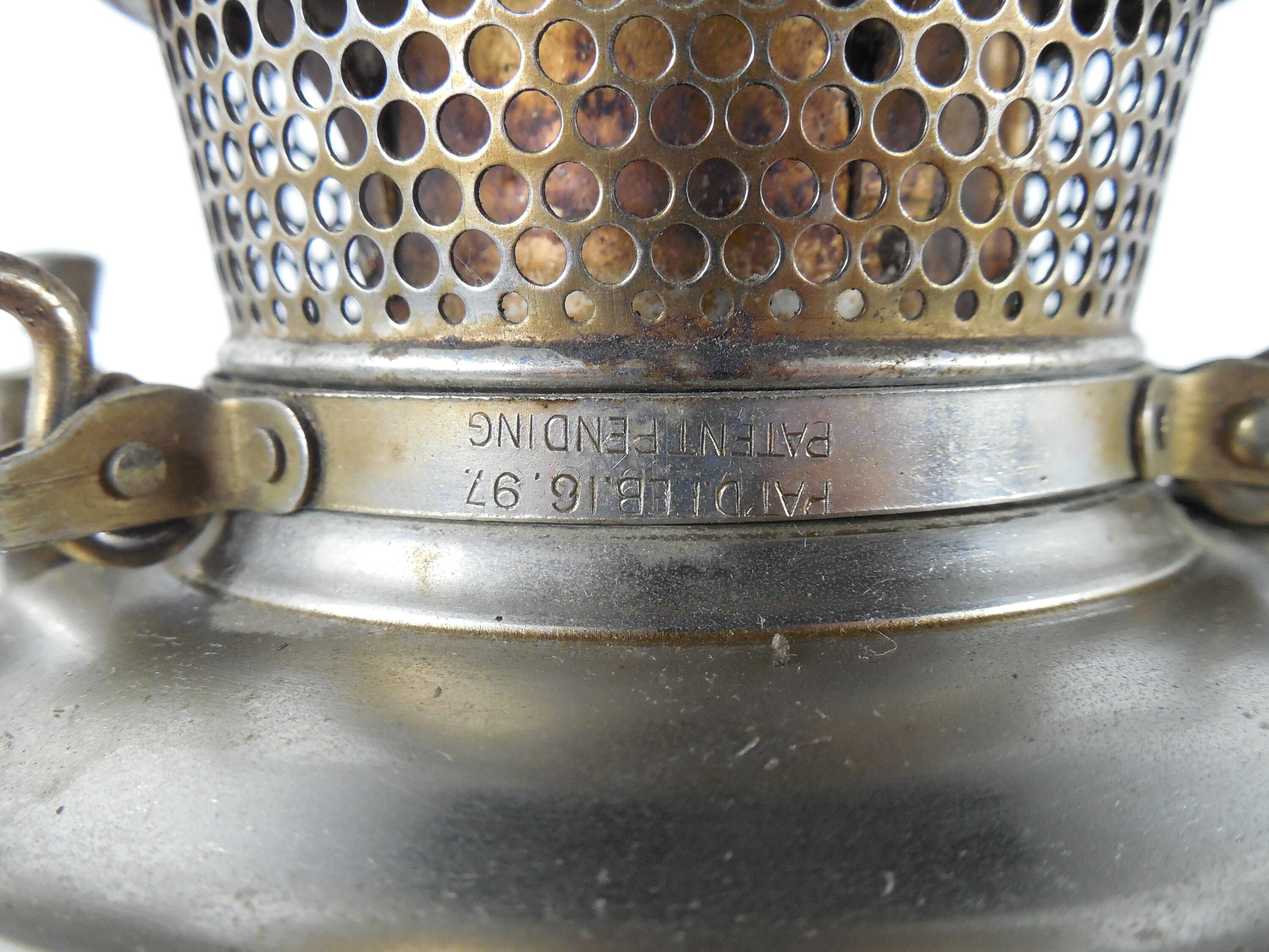 Antique B & H Oil Lamp Lantern Bradley and Hubbard Oil Lamp Nickel