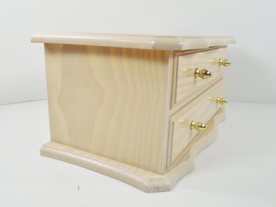 Blonde Wood Wooden Jewelry Box Pull Drawer Music … - image 6
