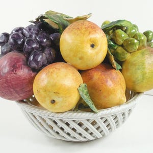 capodimonte 果物皿 盛り皿 イタリア製 陶器 Capodimonte Fruit - Etsy