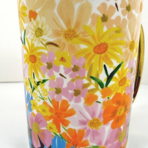 Anthropologie Rifle Paper Co. Marguerite Porcelain Floral Coffee Mug Colorful Multicolor Assorted Flowers Gold Metallic Handle And Trim image 5