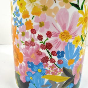 Anthropologie Rifle Paper Co. Marguerite Porcelain Floral Coffee Mug Colorful Multicolor Assorted Flowers Gold Metallic Handle And Trim image 7