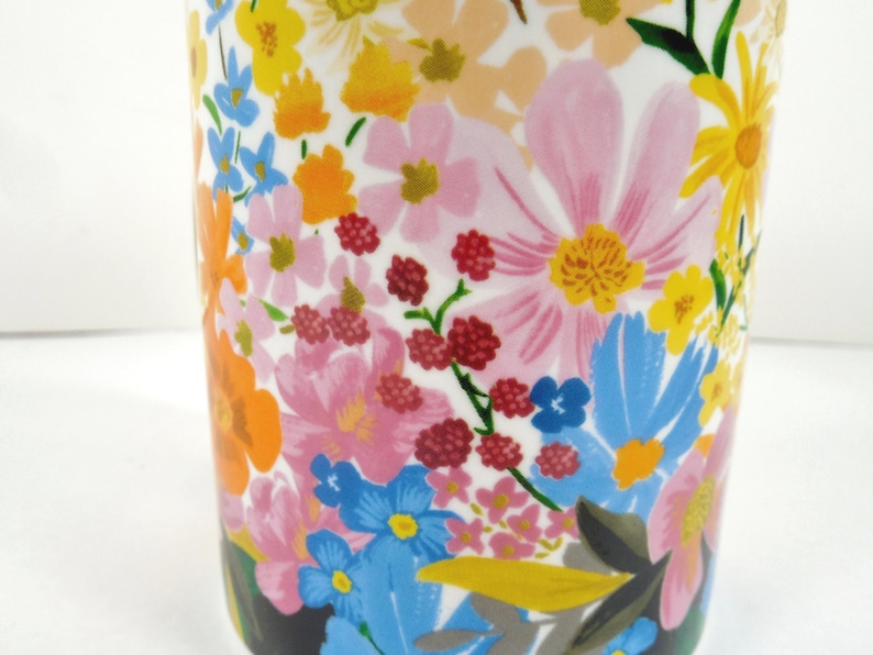 Anthropologie Rifle Paper Co. Marguerite Porcelain Floral Coffee Mug Colorful Multicolor Assorted Flowers Gold Metallic Handle And Trim image 7