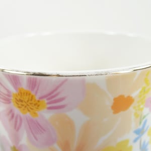 Anthropologie Rifle Paper Co. Marguerite Porcelain Floral Coffee Mug Colorful Multicolor Assorted Flowers Gold Metallic Handle And Trim image 18