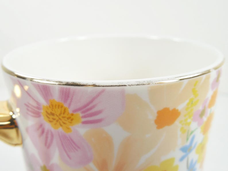 Anthropologie Rifle Paper Co. Marguerite Porcelain Floral Coffee Mug Colorful Multicolor Assorted Flowers Gold Metallic Handle And Trim image 18