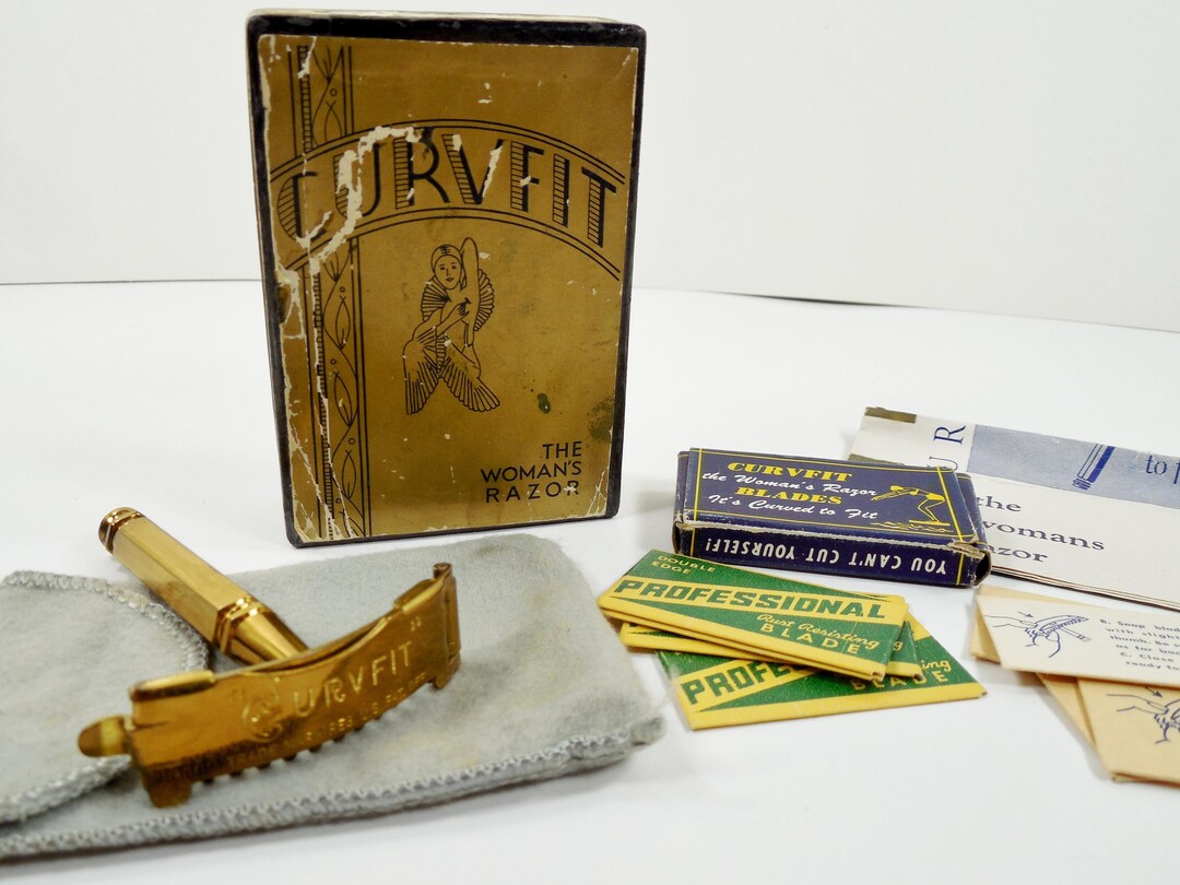 Art Deco 1920's 1930's Curvfit the Woman's Razor Brass Handle Razor ...