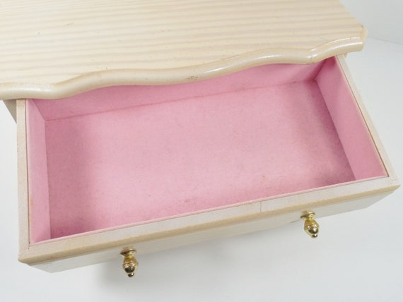 Blonde Wood Wooden Jewelry Box Pull Drawer Music … - image 7