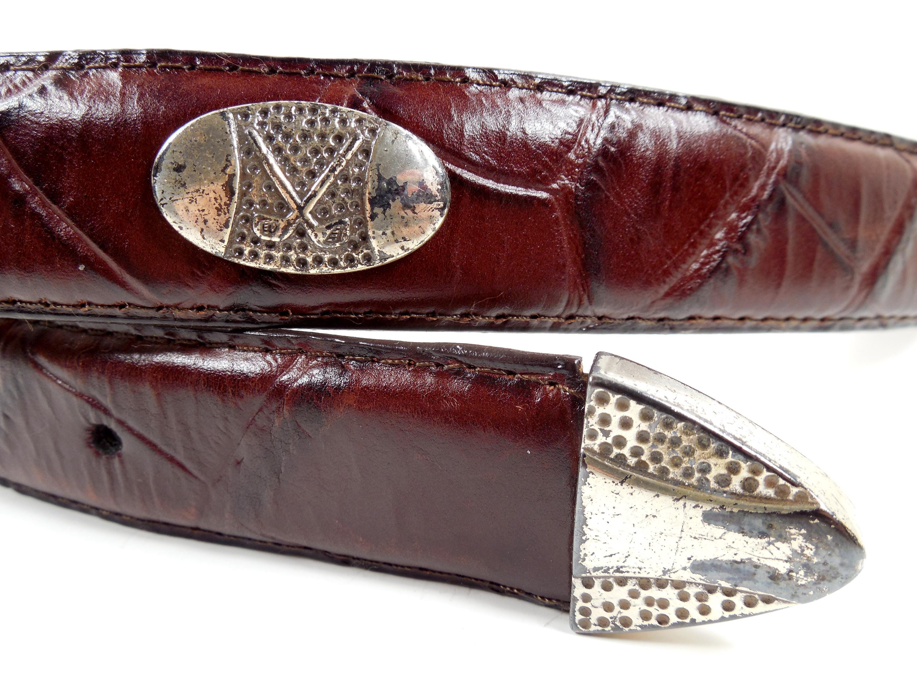 Brown Embossed Croc Crocodile Gator Alligator Full Grain  display picture 1