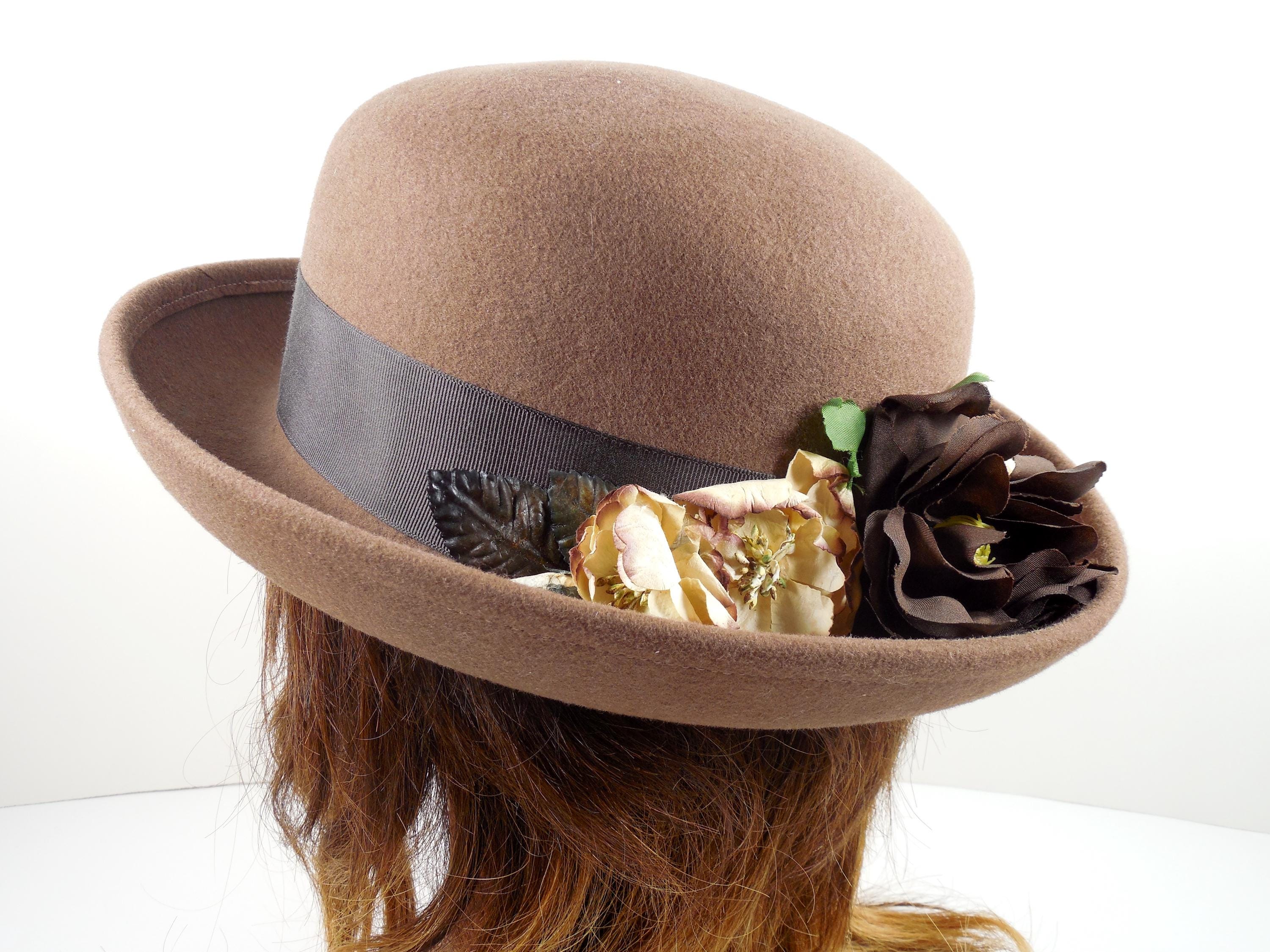 Vintage 70s Kurt Jr by Tom Hann Wide Brim Black Orange Feathered Church Hat Feather Wide Brim Original Vintage Hats for Women for sale  main image 4
