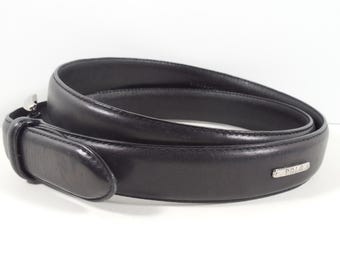 Vintage Y2K Black Leather Double Prong Belt: Polo Ralph  display picture 2
