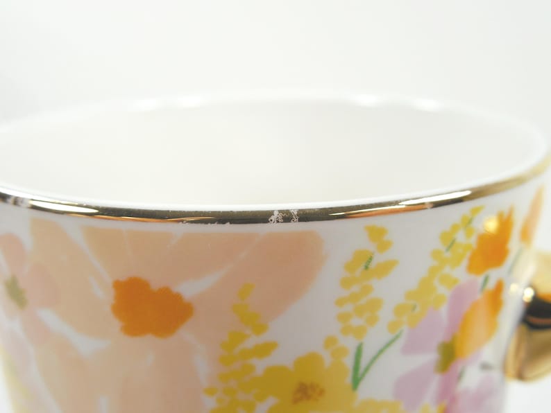 Anthropologie Rifle Paper Co. Marguerite Porcelain Floral Coffee Mug Colorful Multicolor Assorted Flowers Gold Metallic Handle And Trim image 17