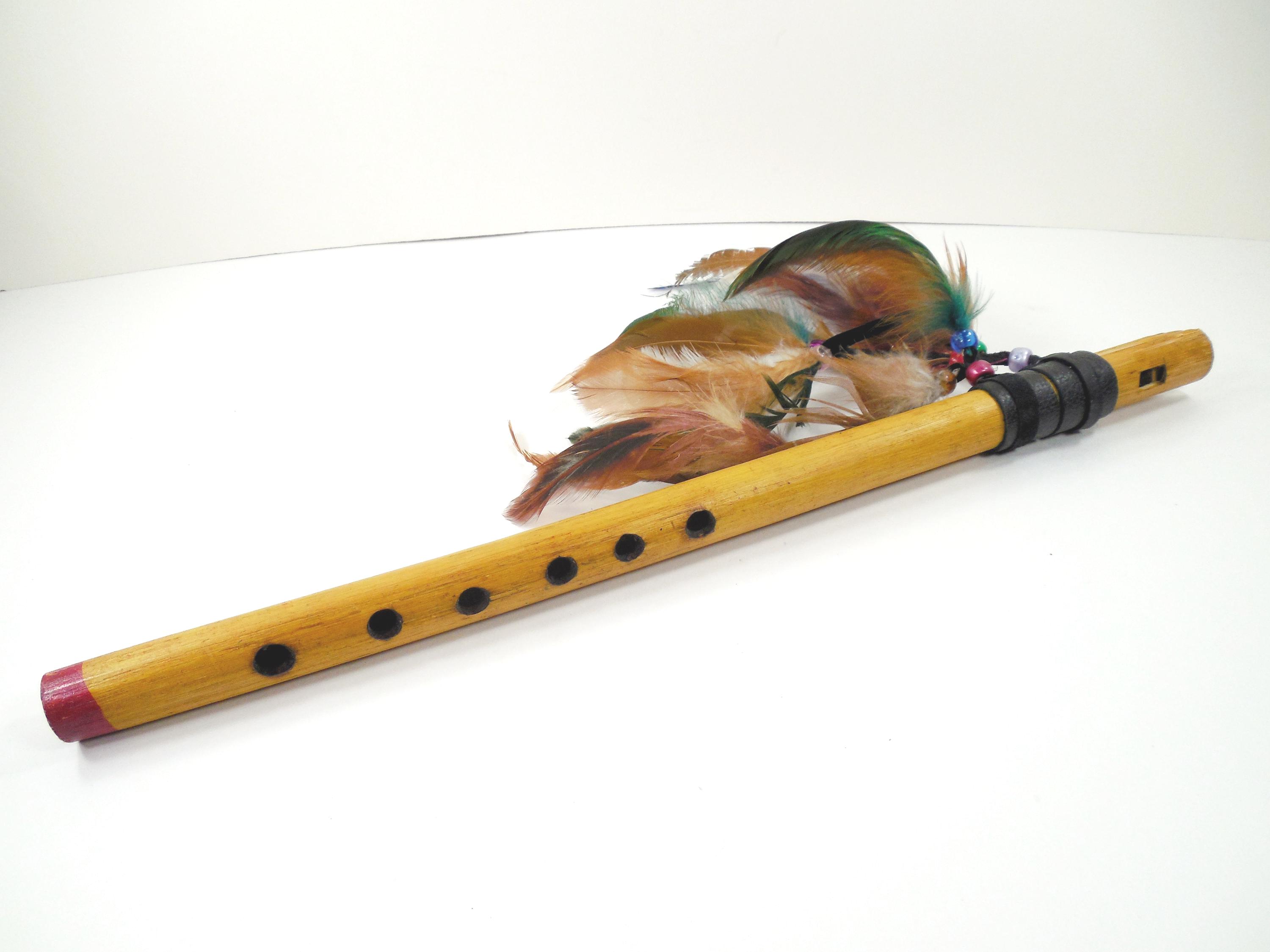 Native American Indian Design Carved Bamboo Wood Wooden Flute Woodwind ...