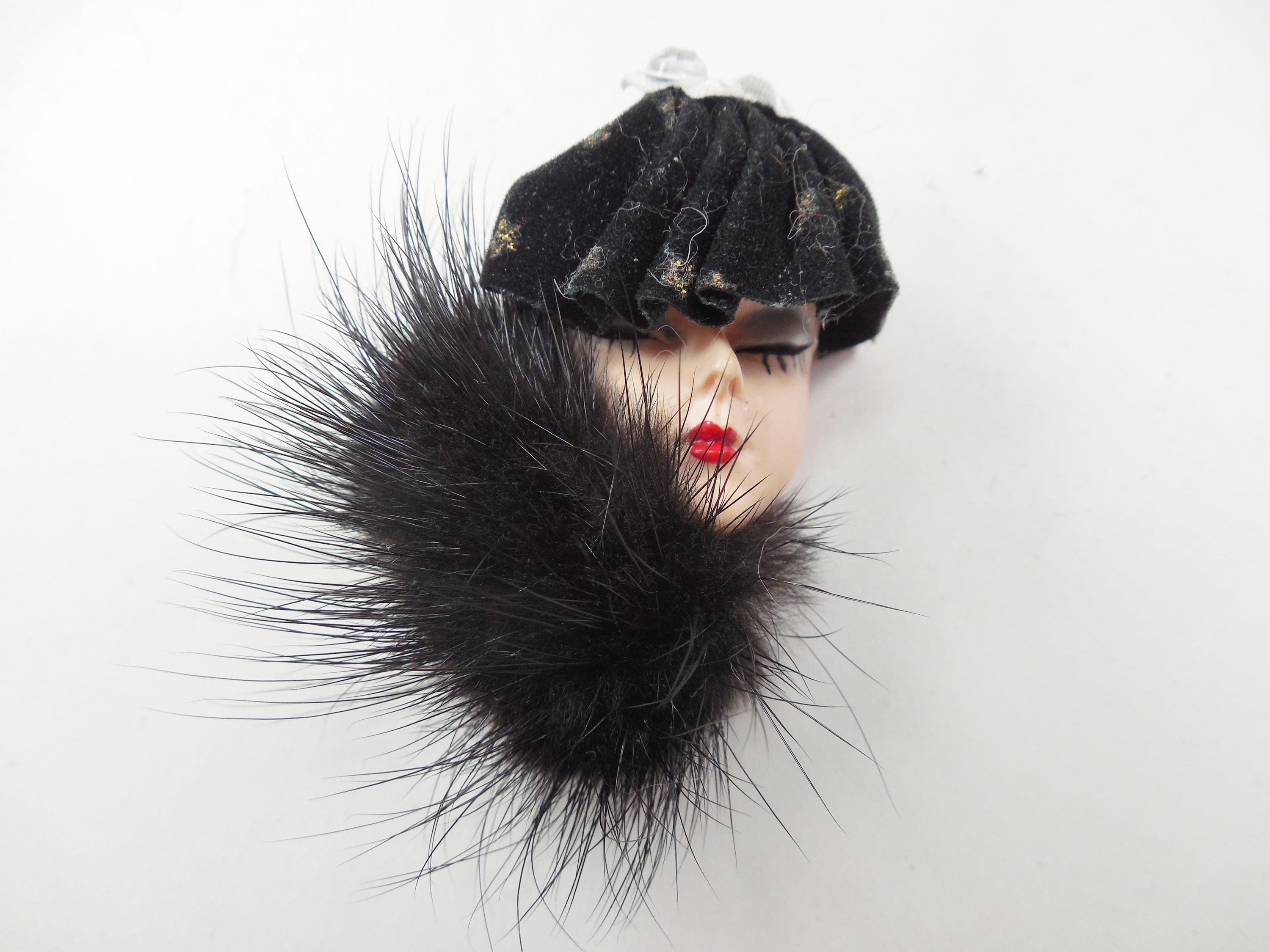 Jack Savidusky\'s Furquarters Vintage Mink Fur Hat Brown Striped Cloche Bucket Brown Stripe Mink - Etsy main image 4
