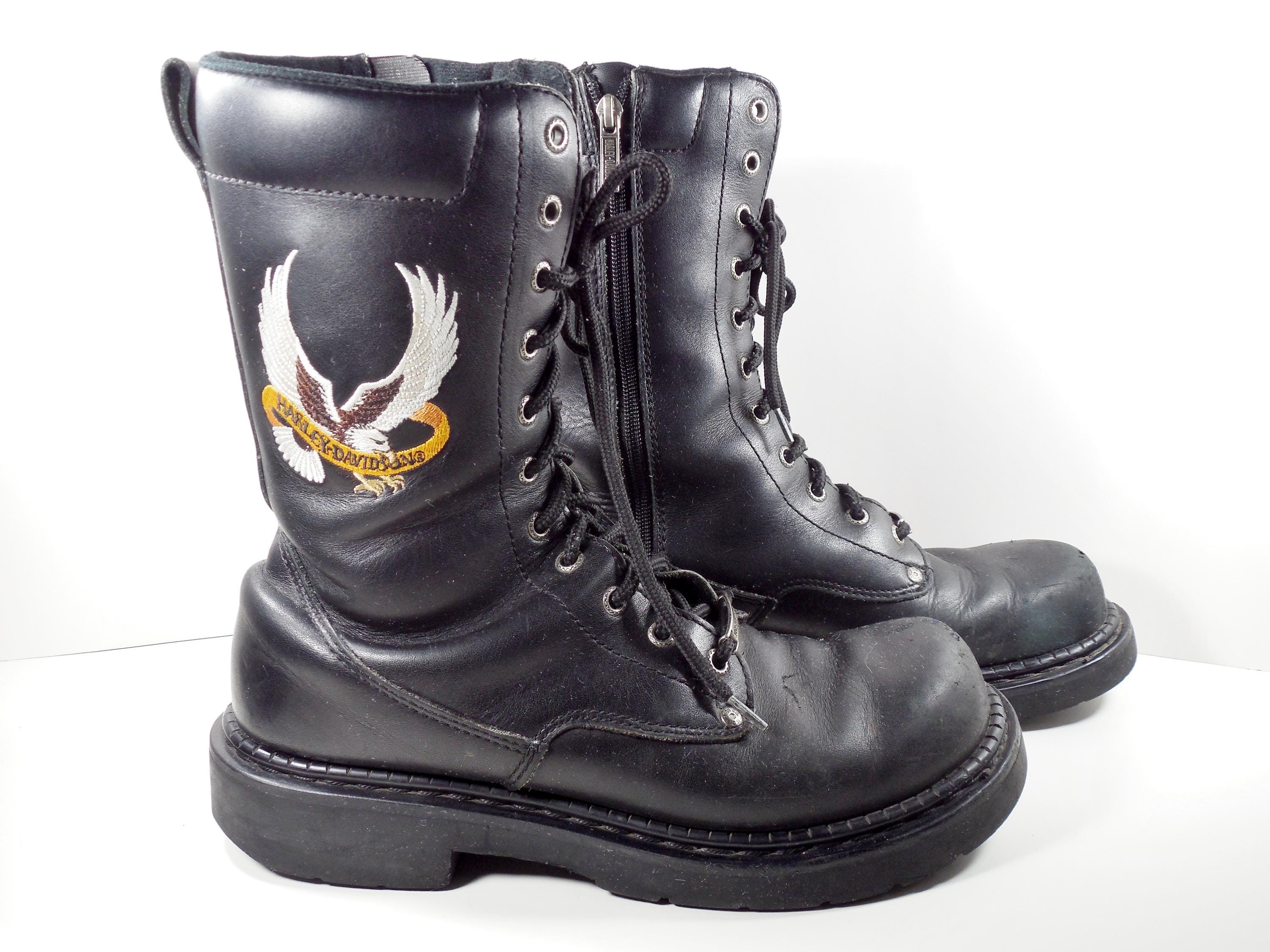 Harley Davidson Men\'s Motorcycle Leather Boots Embroidered 9 ?SOLD? Harley Davidson eagle embroidered cowboy boots  main image 3