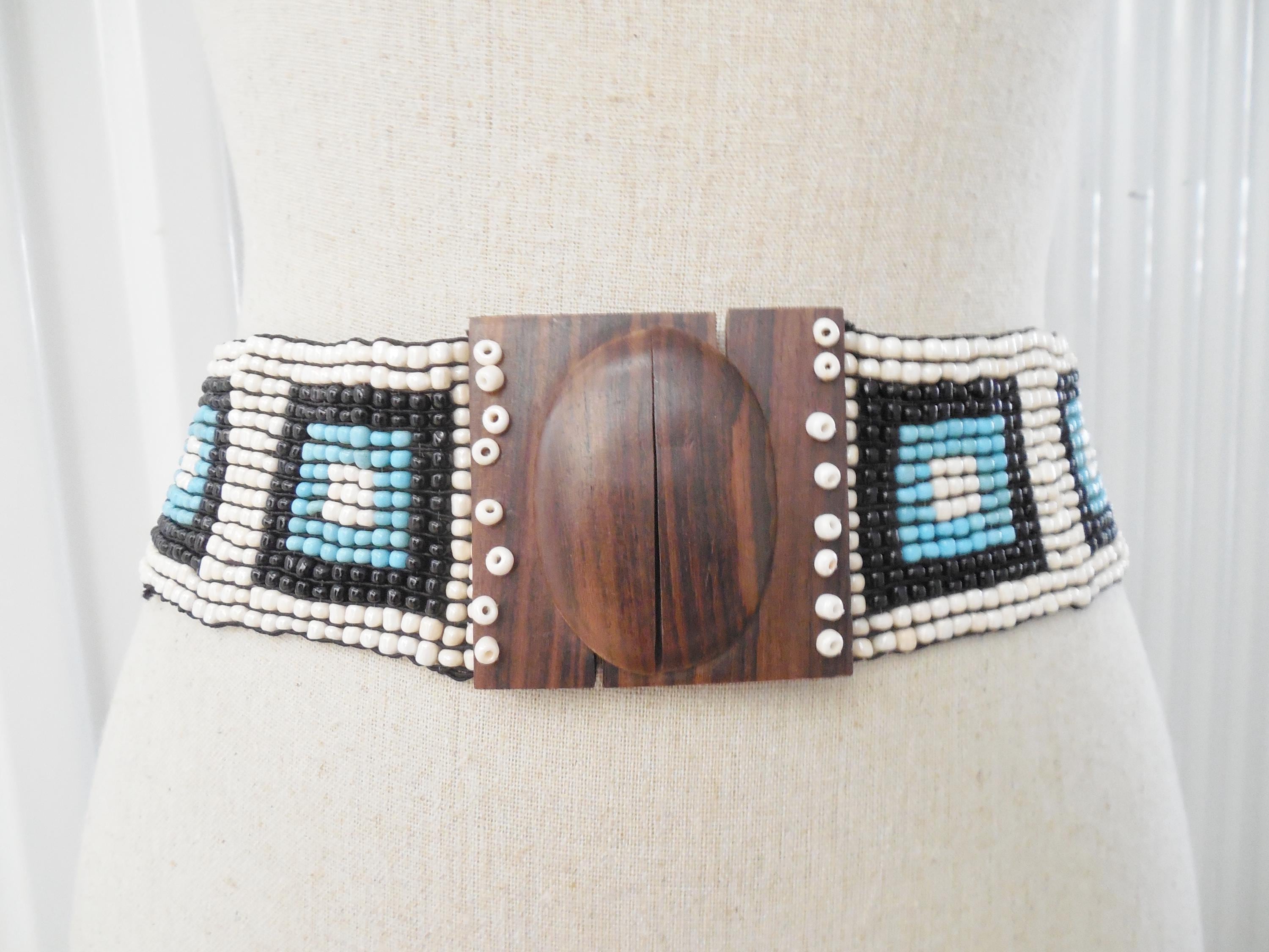 80s Beaded Belt - Etsy