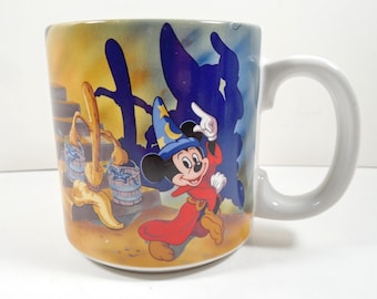 Walt Disney Company Fantasia The Sorcerer's Apprentice Mikey Mouse & Dancing Marching Brooms Coffee Mug 1940-1990 Fantasia 50th Anniversary