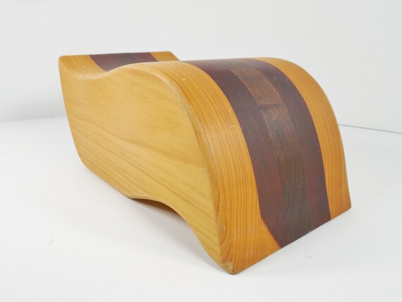 Wood Wooden Wave Curved Design Jewelry Box Hidden… - image 4