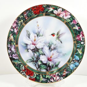 Lena Liu's Ruby-throated Hummingbird Treasury 1992 First 1st Issue W S George China Porcelain Collector's Display Plate Bradford Exchange