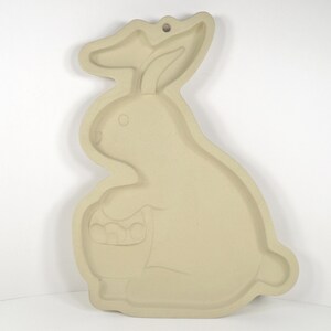 Bunny Rabbit Superstone Cookie Mold 1996 Sassafras Enterprises USA Clay Pottery Cake Dessert Baking Mold Bakeware Easter Bunny Eggs Basket