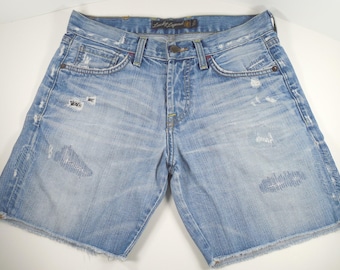 Lucky Brand Lucky Legend Boyfriend Lil Maggie Denim Shorts Size 0 / 25 Low Rise Slim Fit Lucky You Three 3 Button Fly Distressed Medium Wash