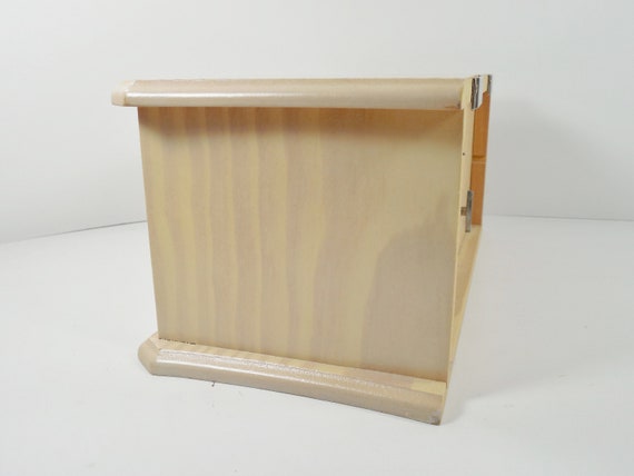 Blonde Wood Wooden Jewelry Box Pull Drawer Music … - image 4