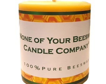 100% Pure & Natural Beeswax Pillar Candles Made in the USA