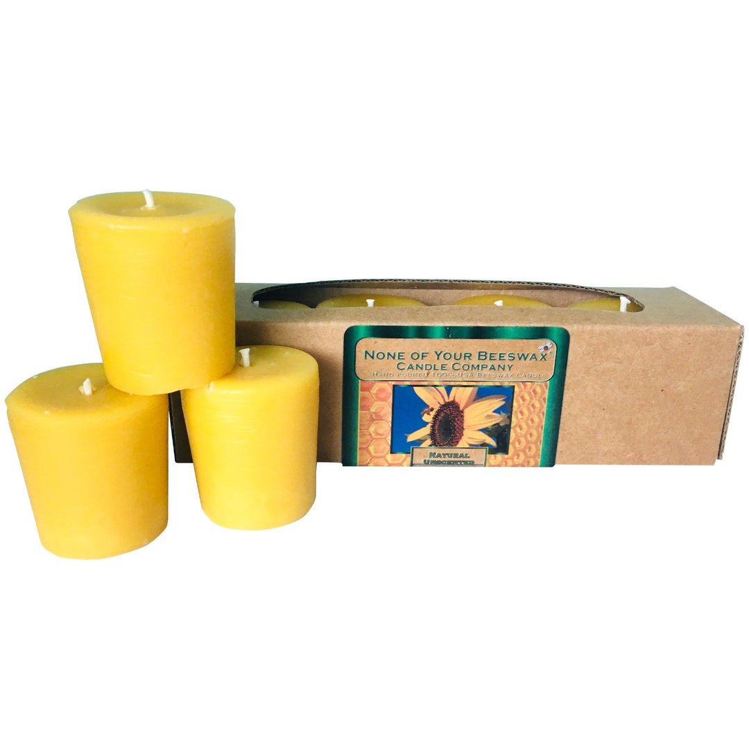 100 Pure & Natural Beeswax Votive Candles Made in the USA Etsy