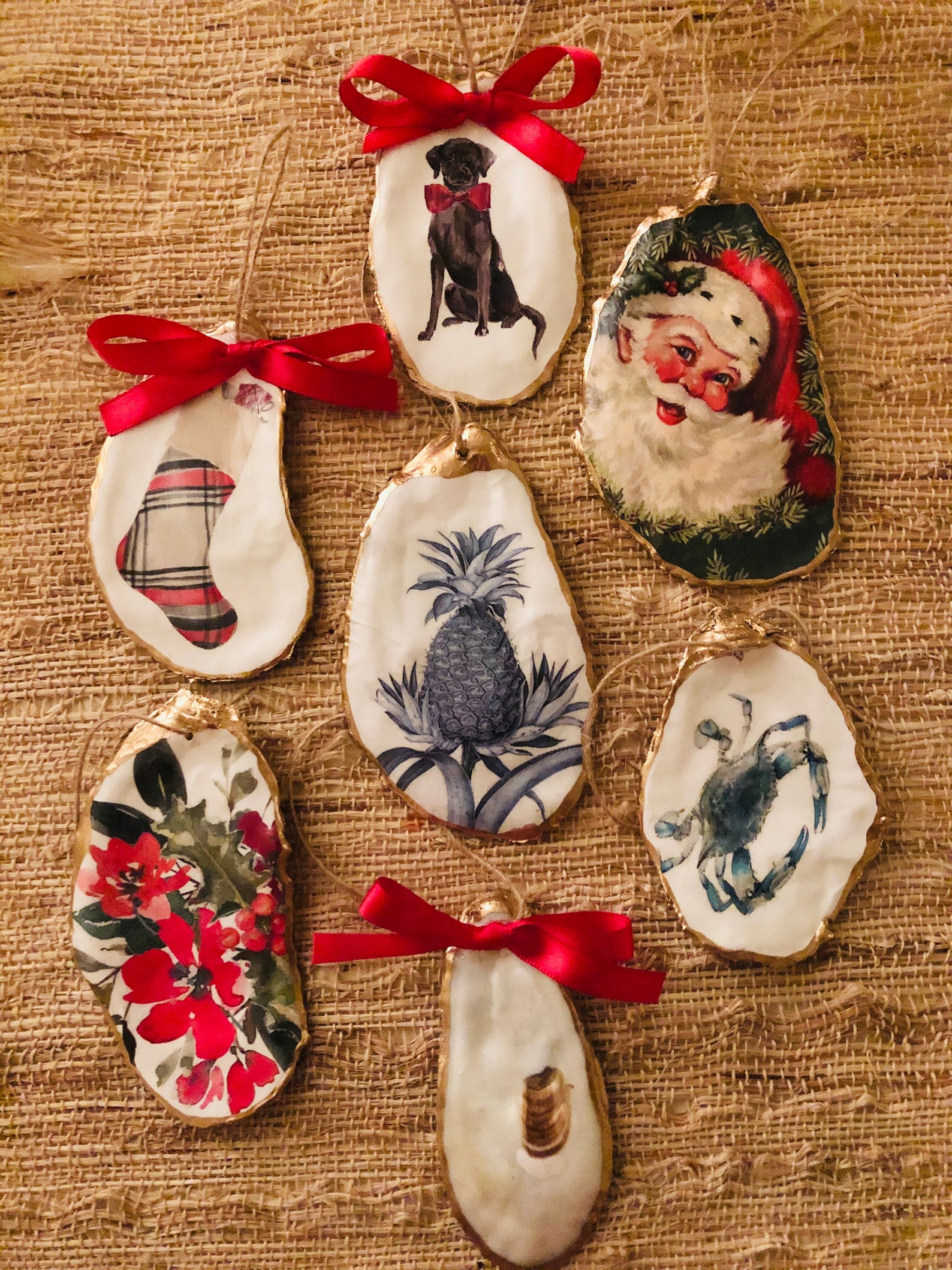 Oyster Shell Christmas Ornament Etsy