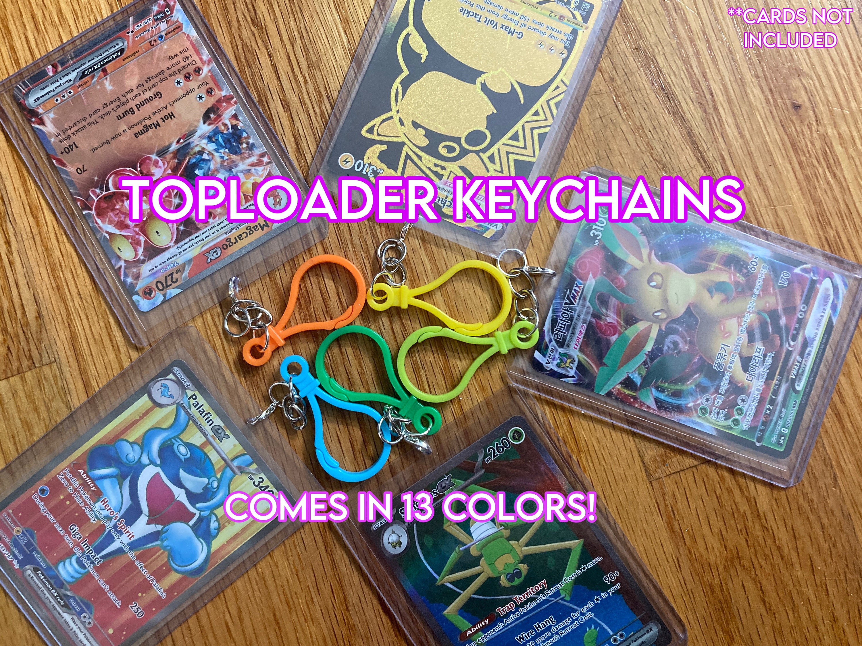 Trading Card Toploader Keychains (multiple Color Options!) - Etsy