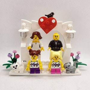 Custom DESIGN your OWN. Build it or ready made WHITE arch funny joke  brick wedding cake topper Personalised lgbtqia2s+ bride groom cute diy