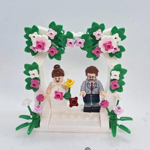 Custom 16 Blume Frühling Blüte Sommer Name (extra) Build / made DESIGN Ihrer eigenen Ziegelsteinhochzeit Cake Topper Braut Bräutigam Menschen Huppa Bogen