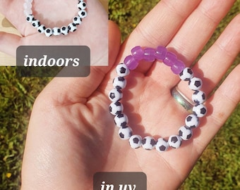 Sun safety spf uv protection indicator colour changing glow in the dark bracelet children's  kids girls boys cute magic beads flower school