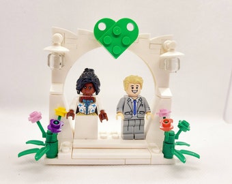 Custom DESIGN your OWN. Build it OR ready made brick wedding cake topper heart lgbtqia2s+ colours bride groom arch african american diy