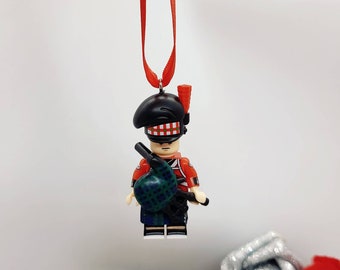 Novelty brick scottish guard bagpipes Christmas decoration fun gift festive unique tree ornament stocking filler boys girls his hers quirky