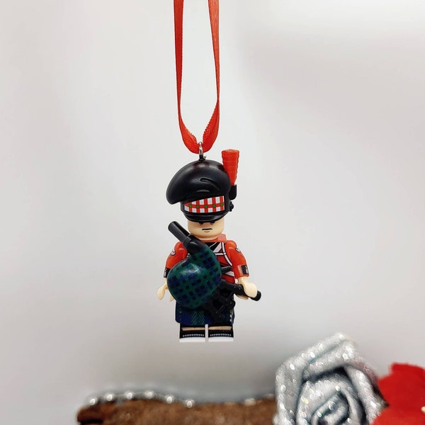 Novelty brick scottish guard bagpipes Christmas decoration fun gift festive unique tree ornament stocking filler boys girls his hers quirky