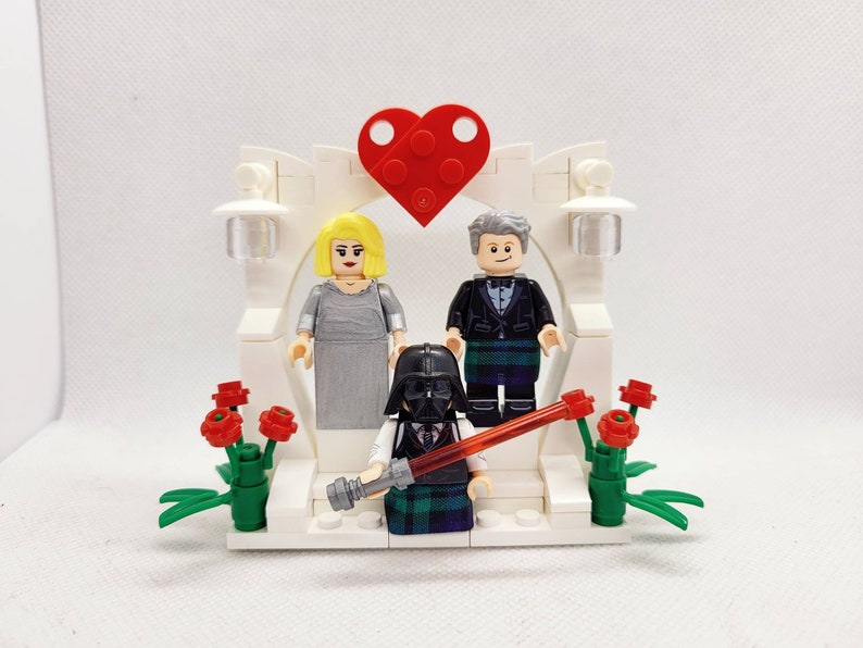 Custom design your OWN, WHITE build it OR ready made funny joke brick wedding cake topper Personalised lgbtqia2s bride groom cute arch diy image 2