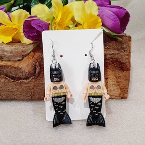 Novelty brick toy mermaid funky fairy wings earrings fun gift festive unique decoration large cute