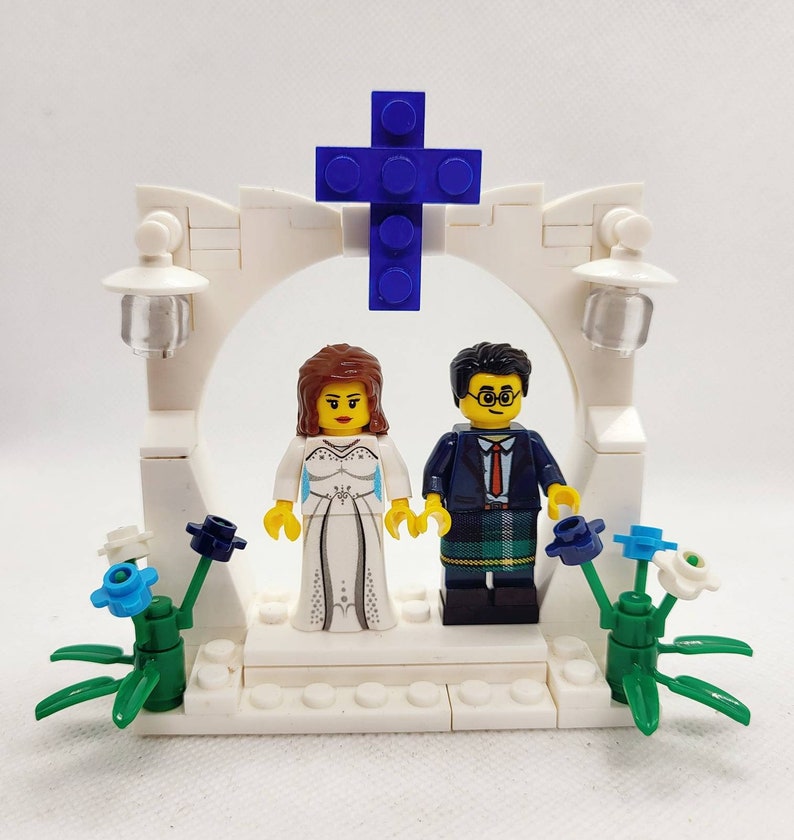 Custom design your OWN, WHITE build it OR ready made funny joke brick wedding cake topper Personalised lgbtqia2s bride groom cute arch diy image 7